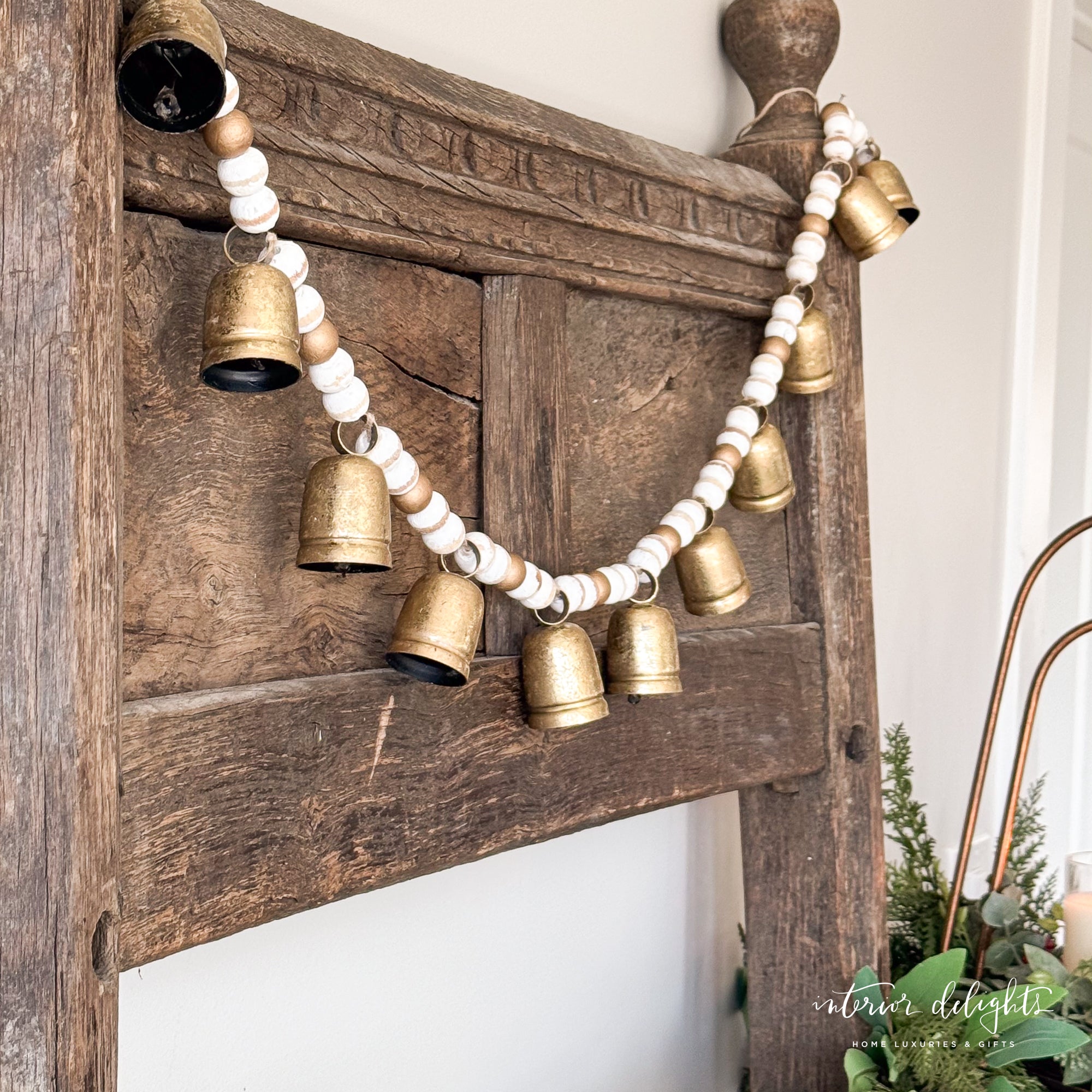 Gold Bead and Bell Garland