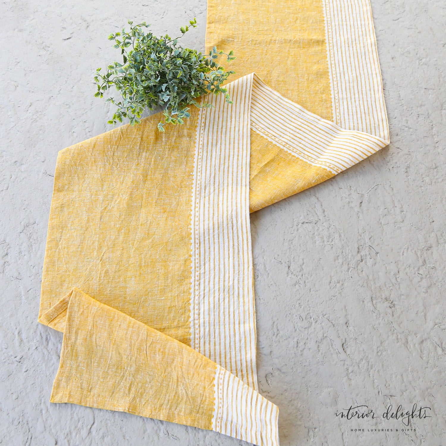 Yellow Linen Table Runner