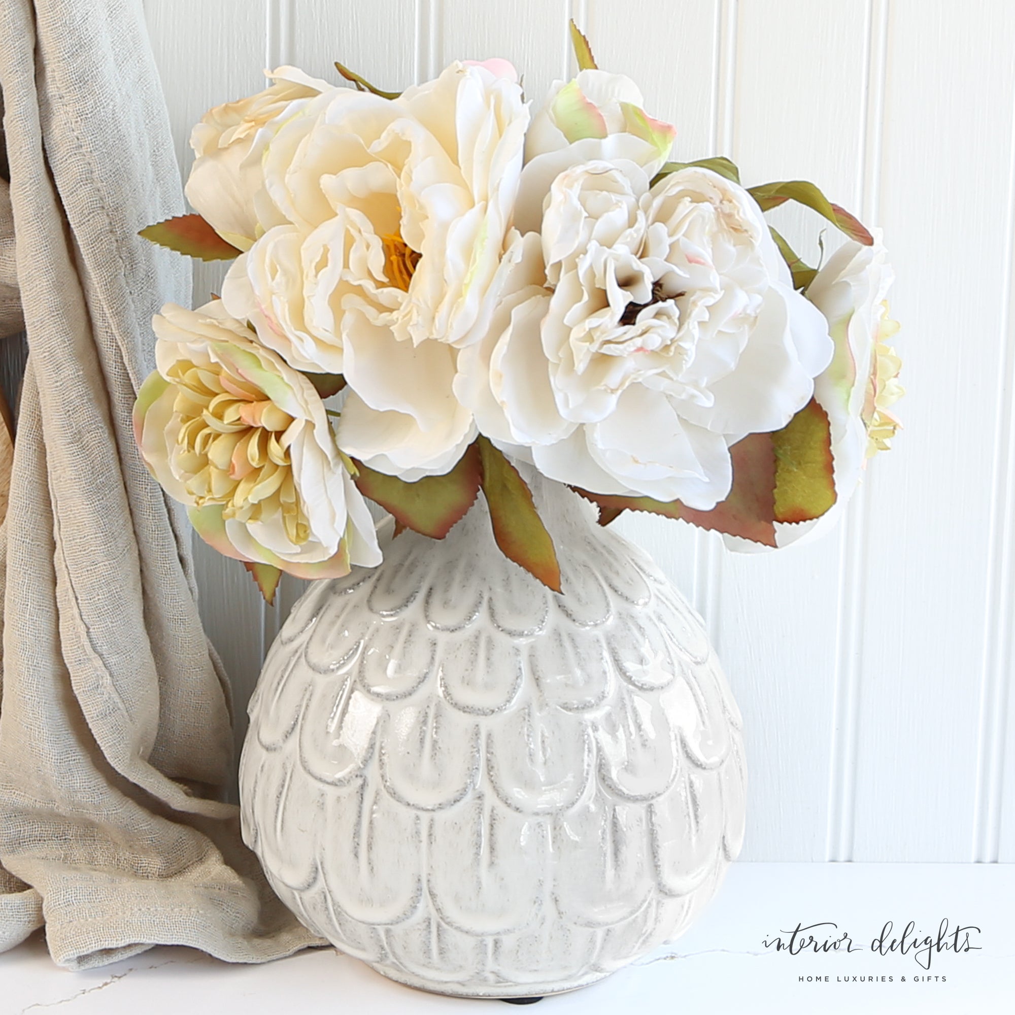 White Scallop Vase