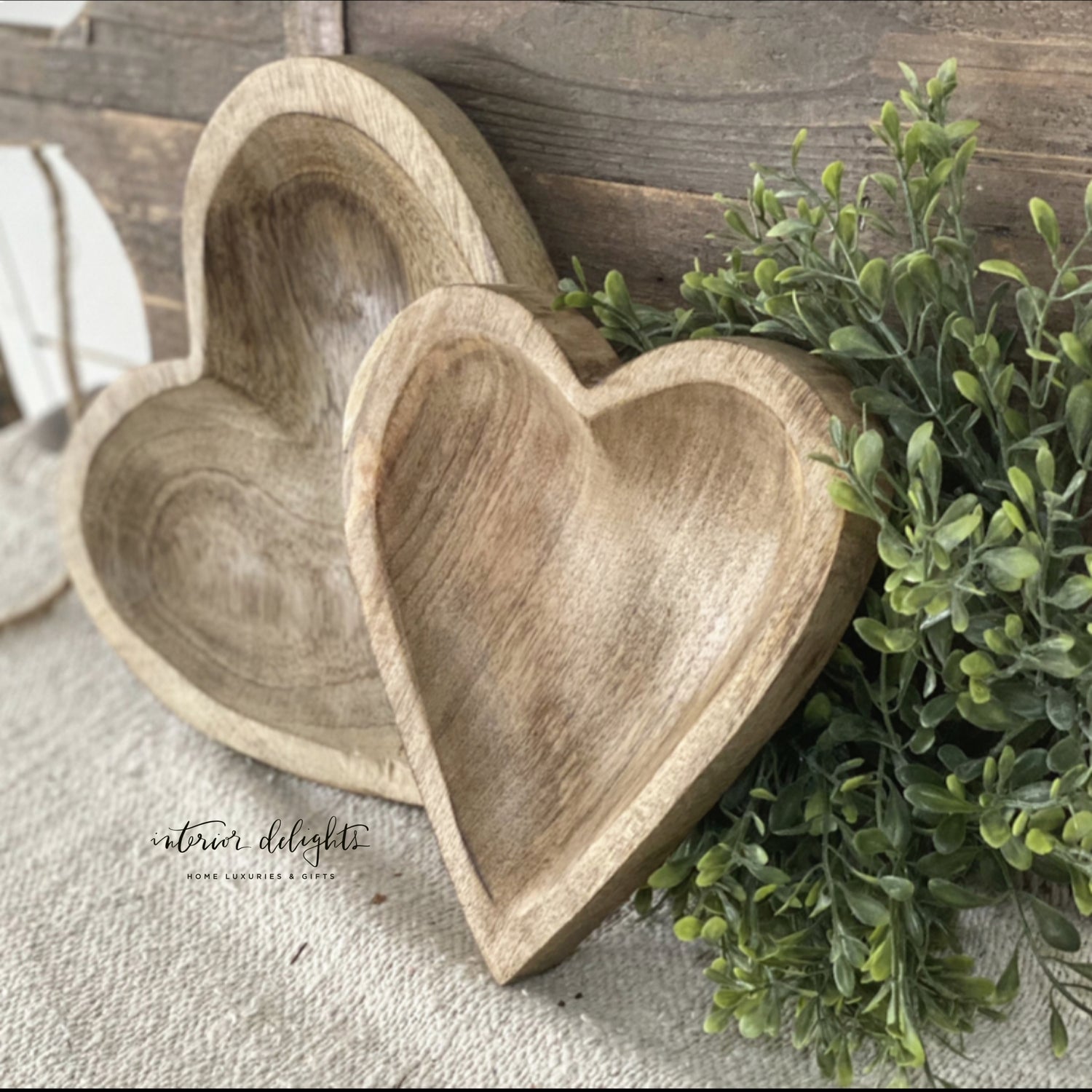 Wood Carved Hearts - Interior Delights