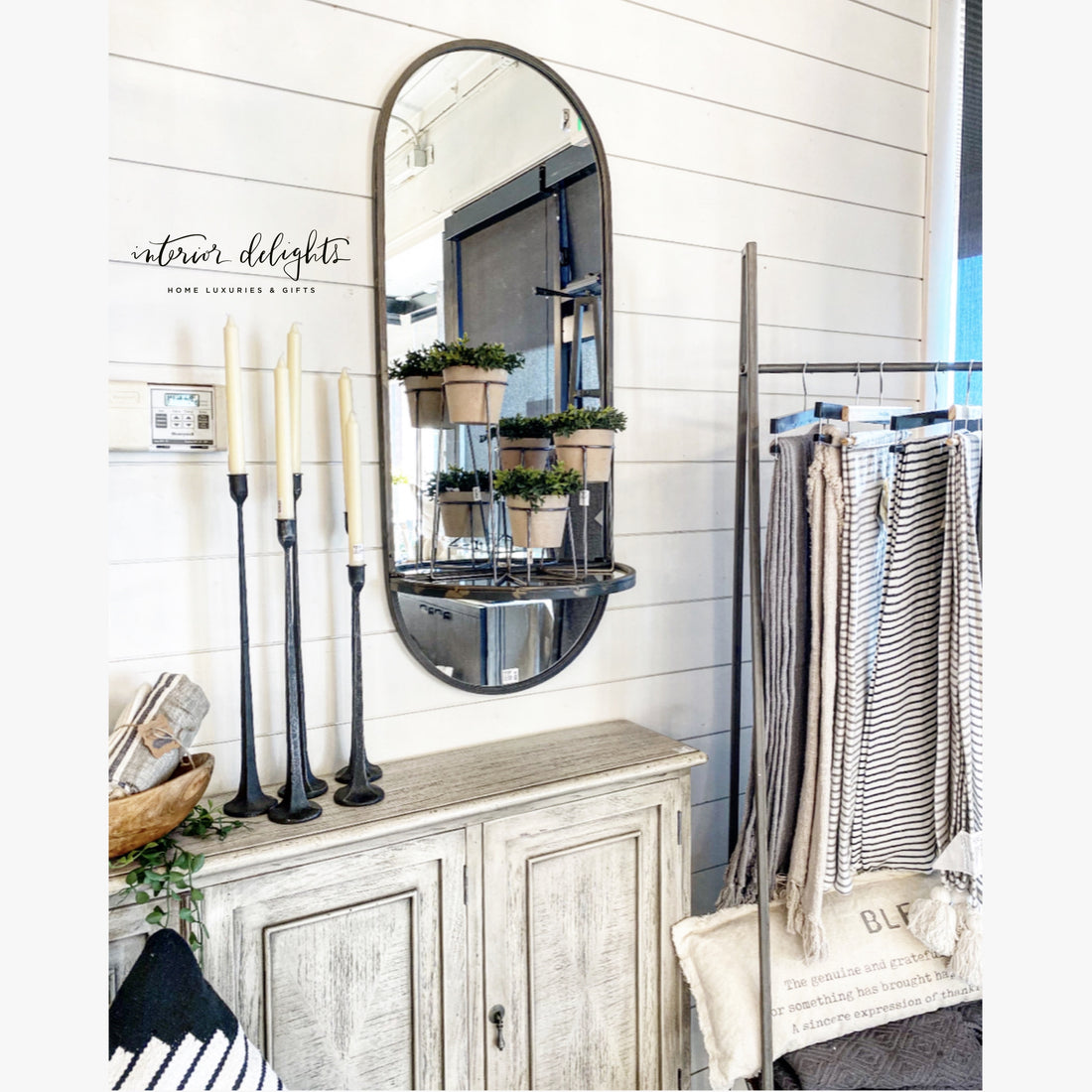 Mirror with Folding Shelf - Interior Delights