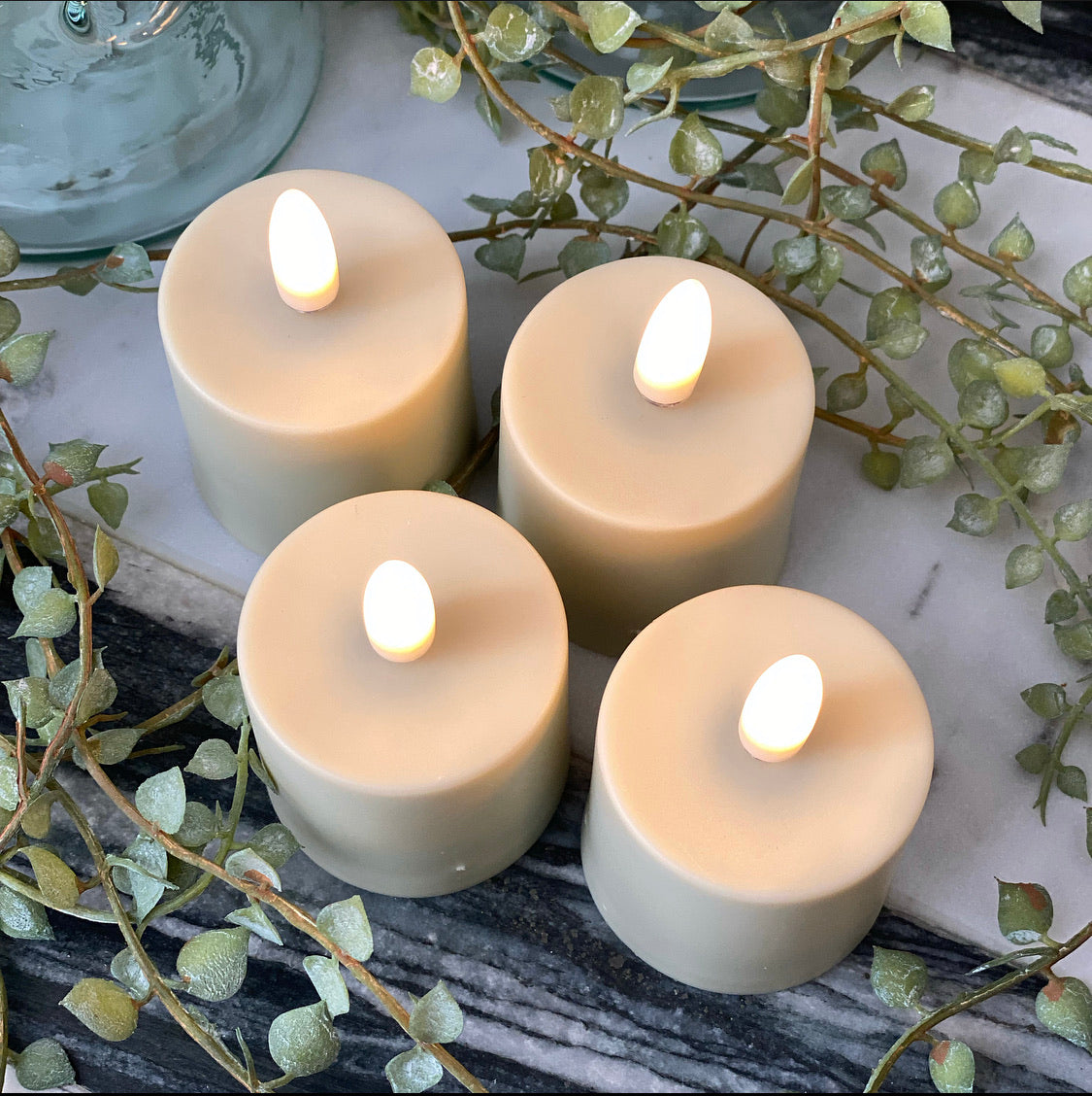 Rechargeable Flameless Votive Candle Set of 4 Interior Delights