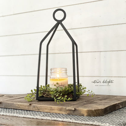 Round Top Iron Candle Lantern - Interior Delights